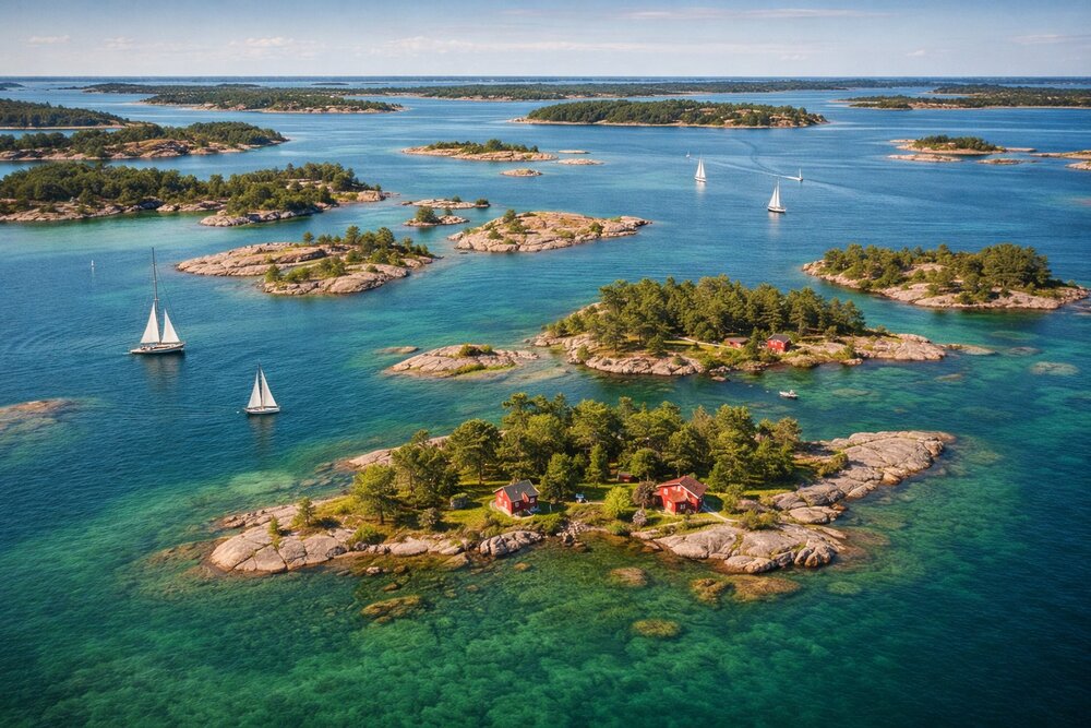 Åland archipelago aerial view