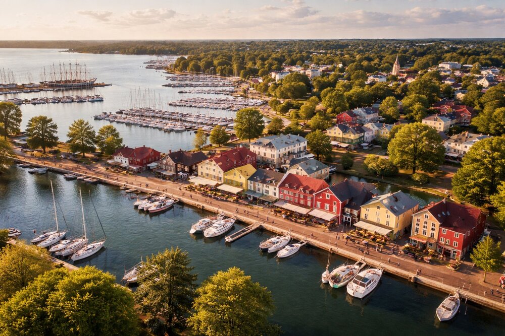 Mariehamn Harbor aerial view