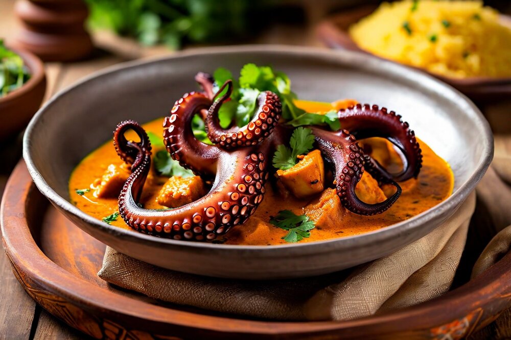 Pweza wa nazi, octopus in coconut curry