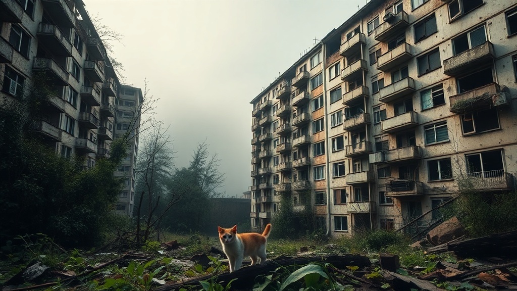 Tkvarcheli Ghost Town - abandoned Soviet mining city with overgrown buildings