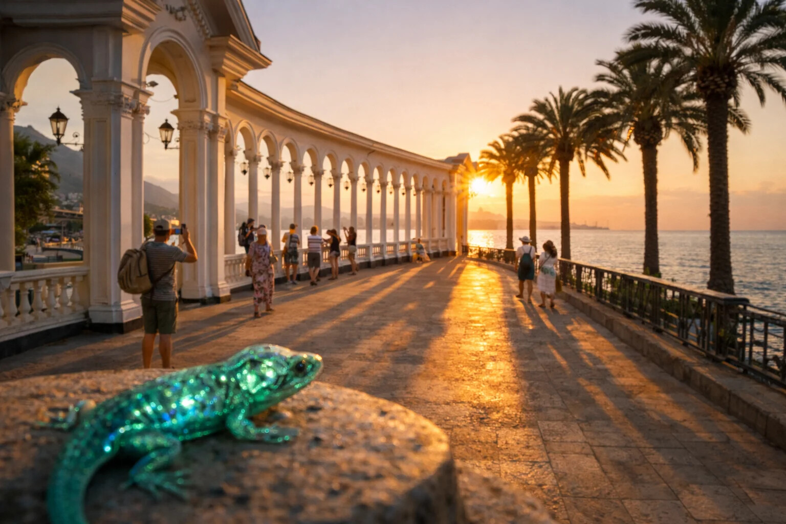 Gagra Colonnade with Tourists