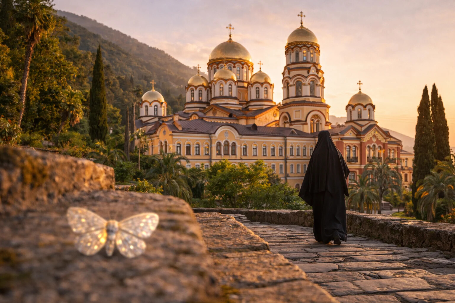 New Athos Monastery Golden Domes