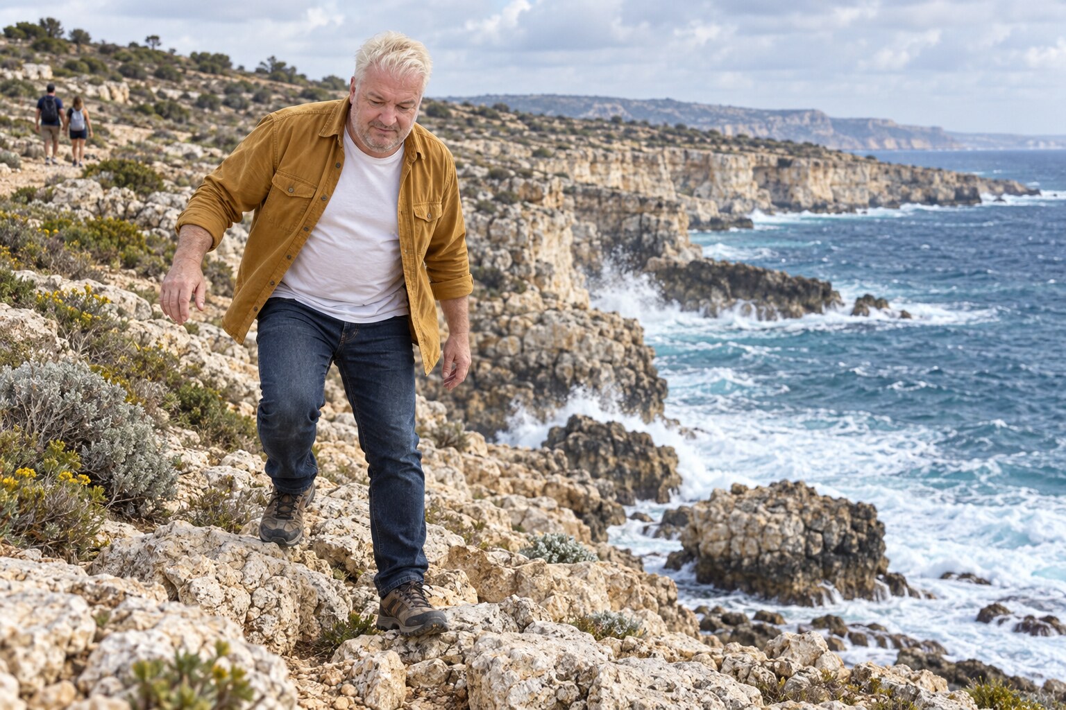 Walking the cliffs at Cape Zevgari