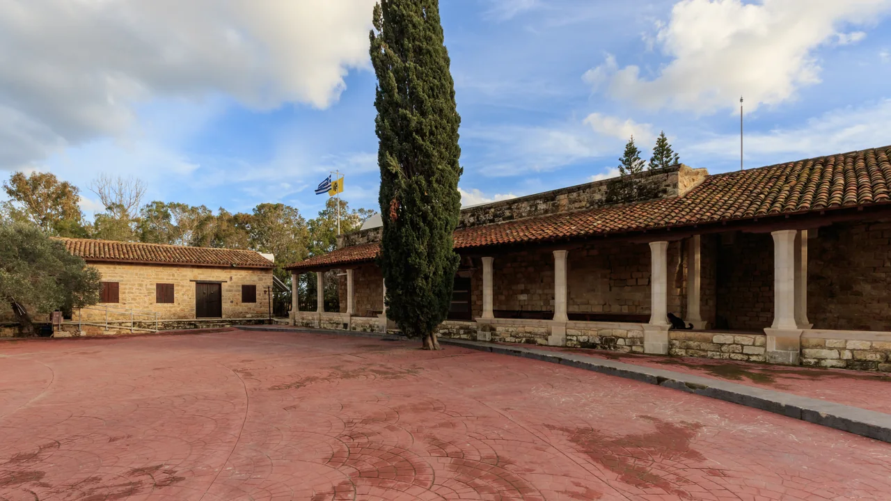 The courtyard of St Nicholas of the Cats monastery.