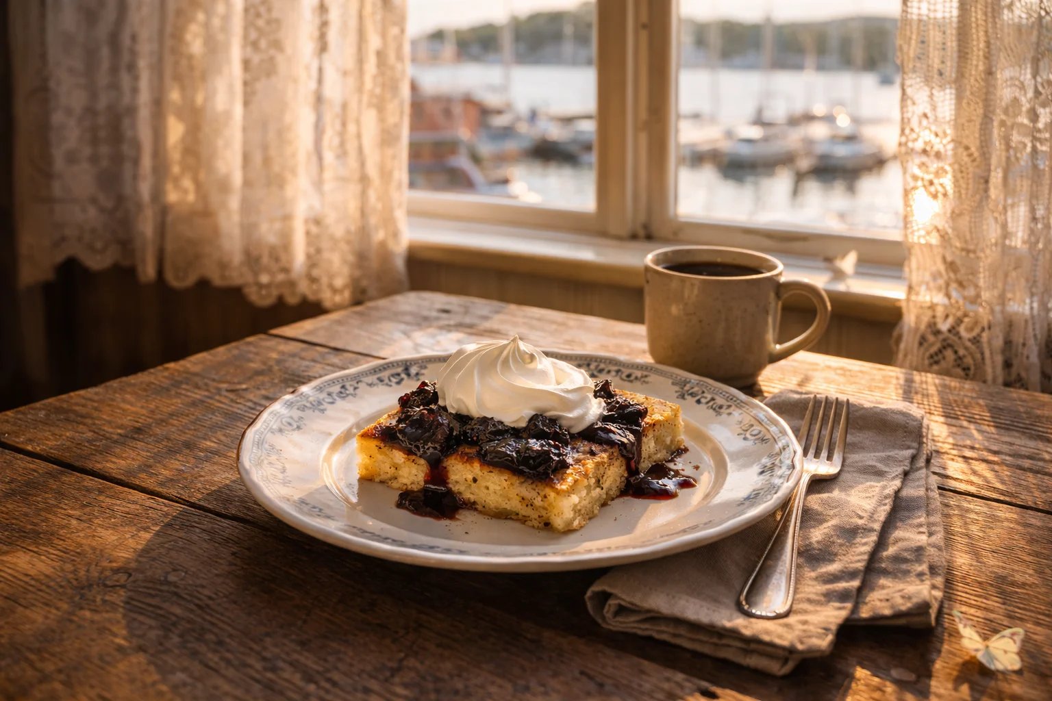 Ålandspannkaka with prune jam and cream