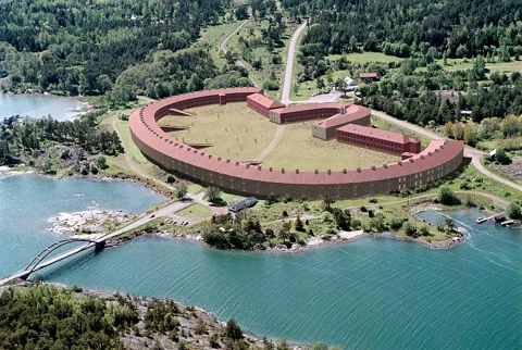 Computer reconstruction of the former Bomarsund fortress — not a current building