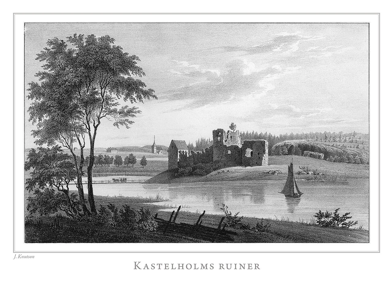 Kastelholm in a nineteenth-century drawing by Johan Knutson