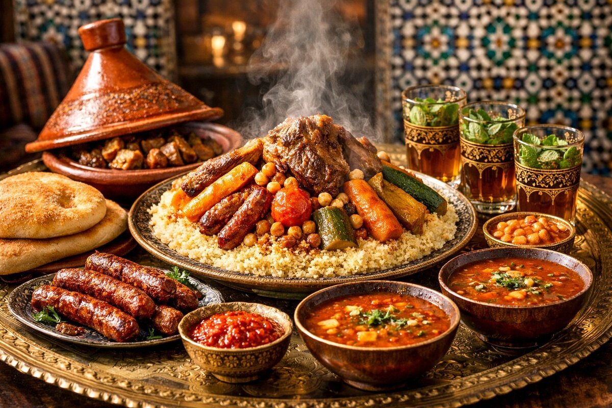 Algerian couscous and dishes