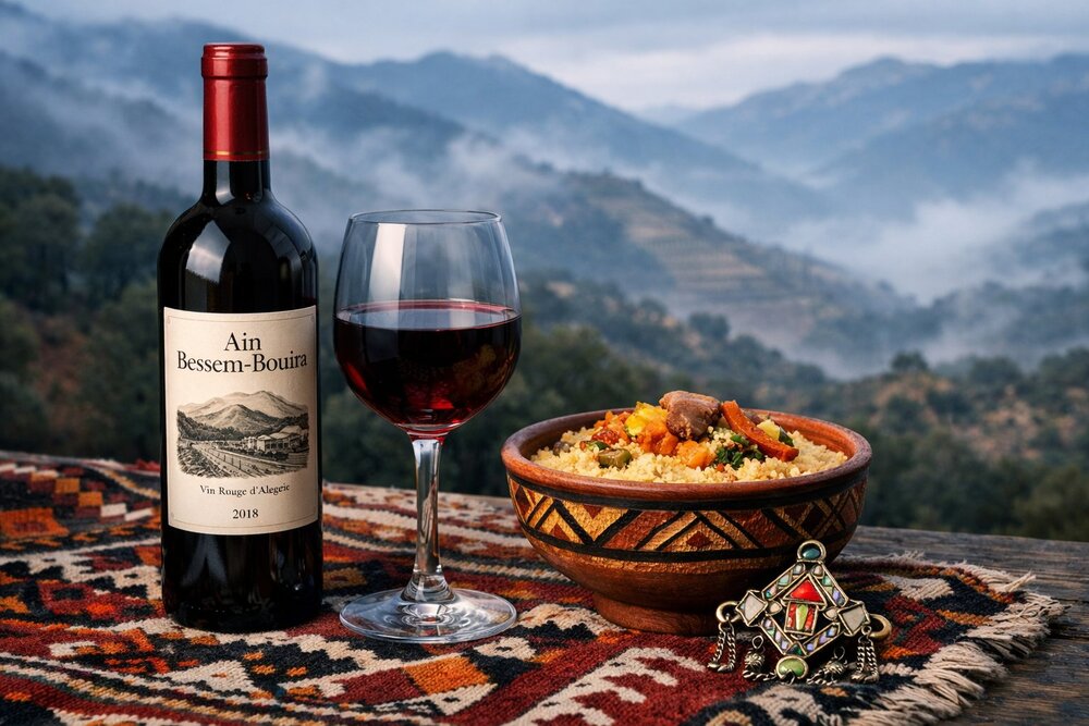 Ain Bessem-Bouira red with Berber couscous and Kabylie mountains