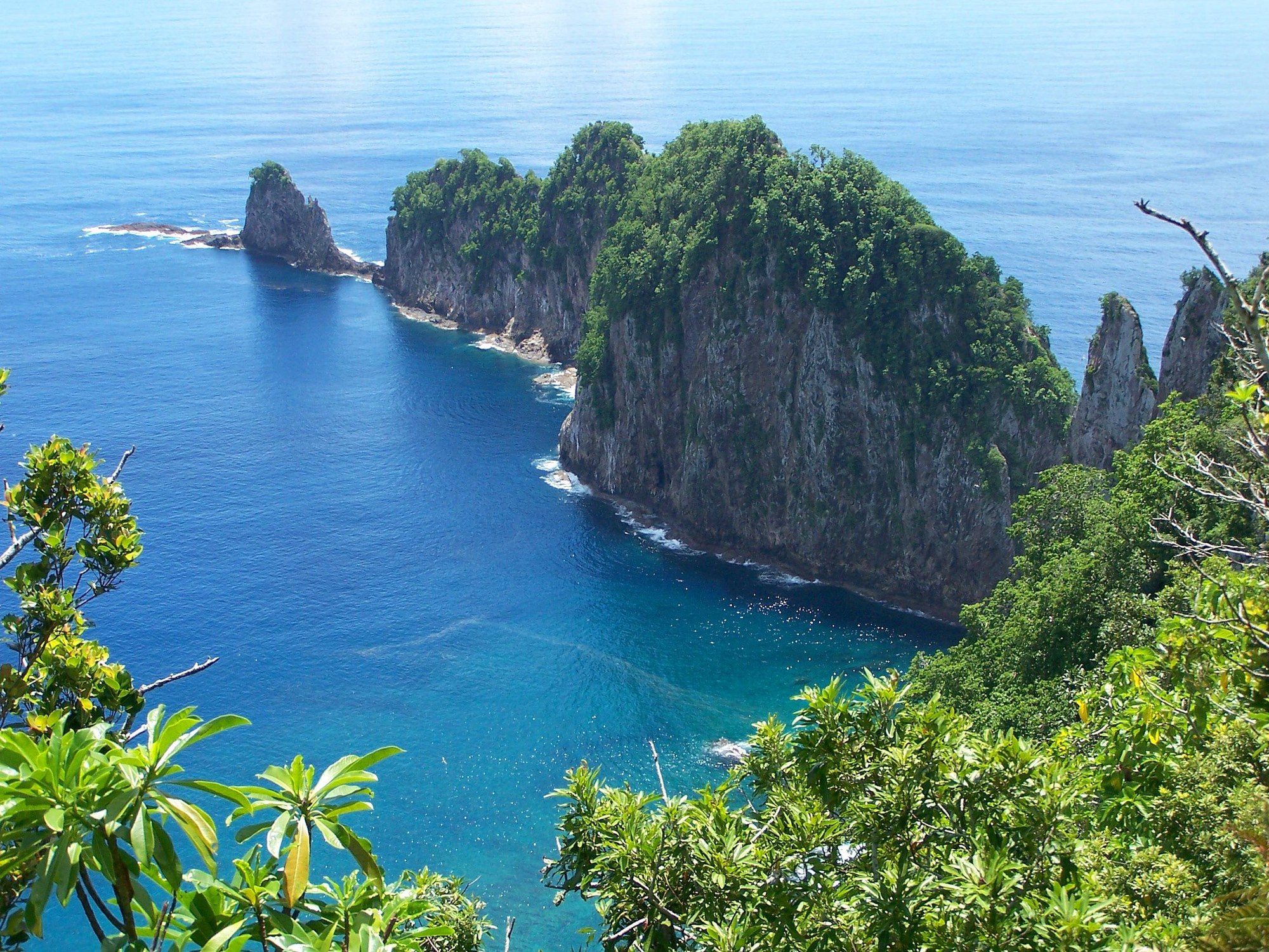 Pola Islands sea cliffs seen from the National Park trail on Tutuila