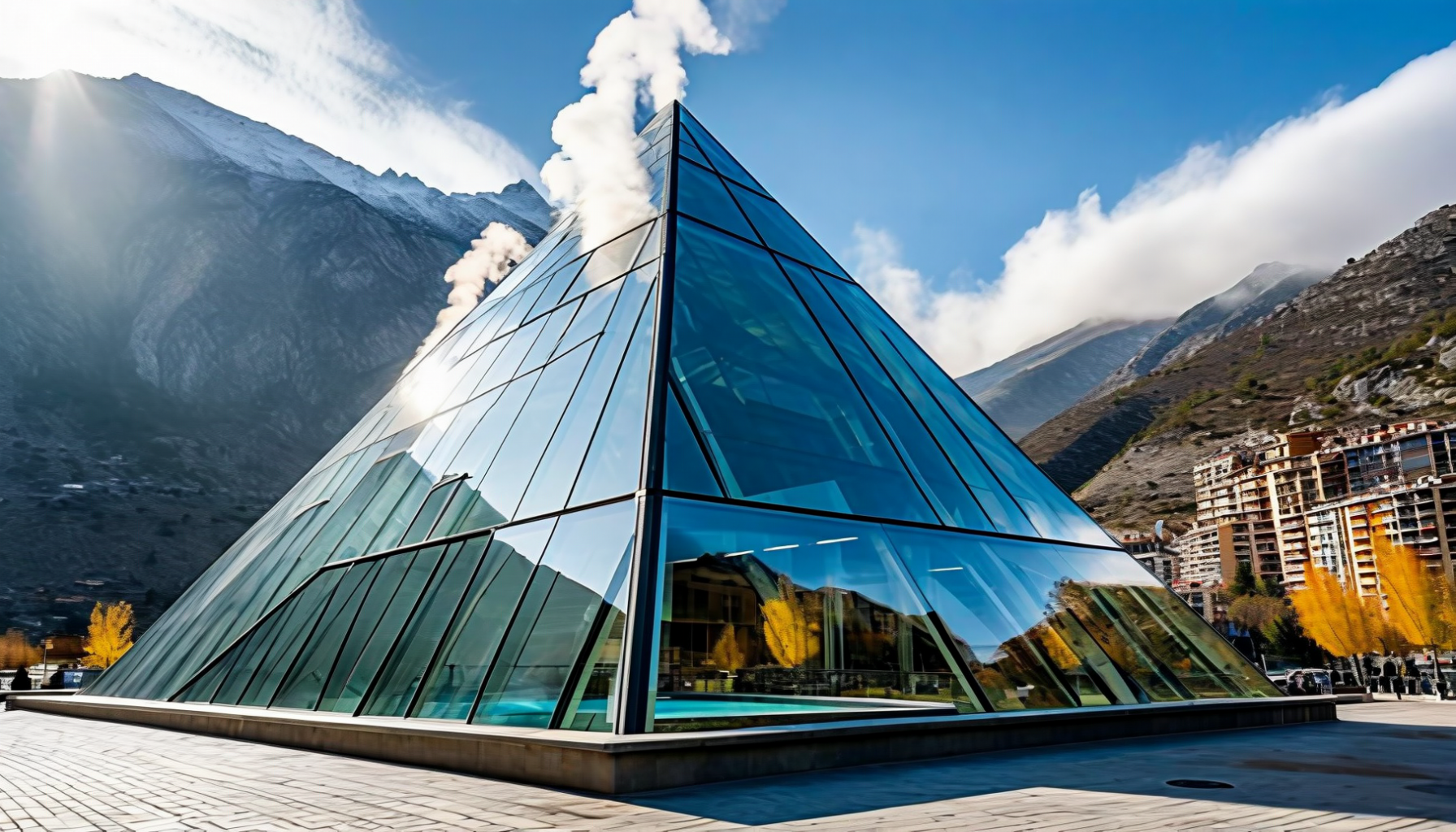 Caldea spa glass pyramid