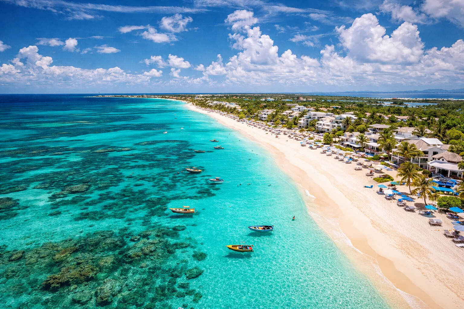 Anguilla pristine beach with turquoise Caribbean waters