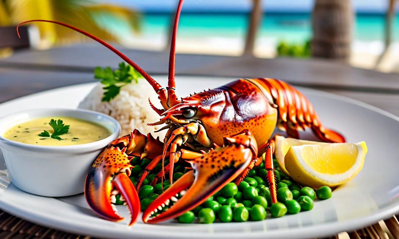 Grilled Anguillian crayfish