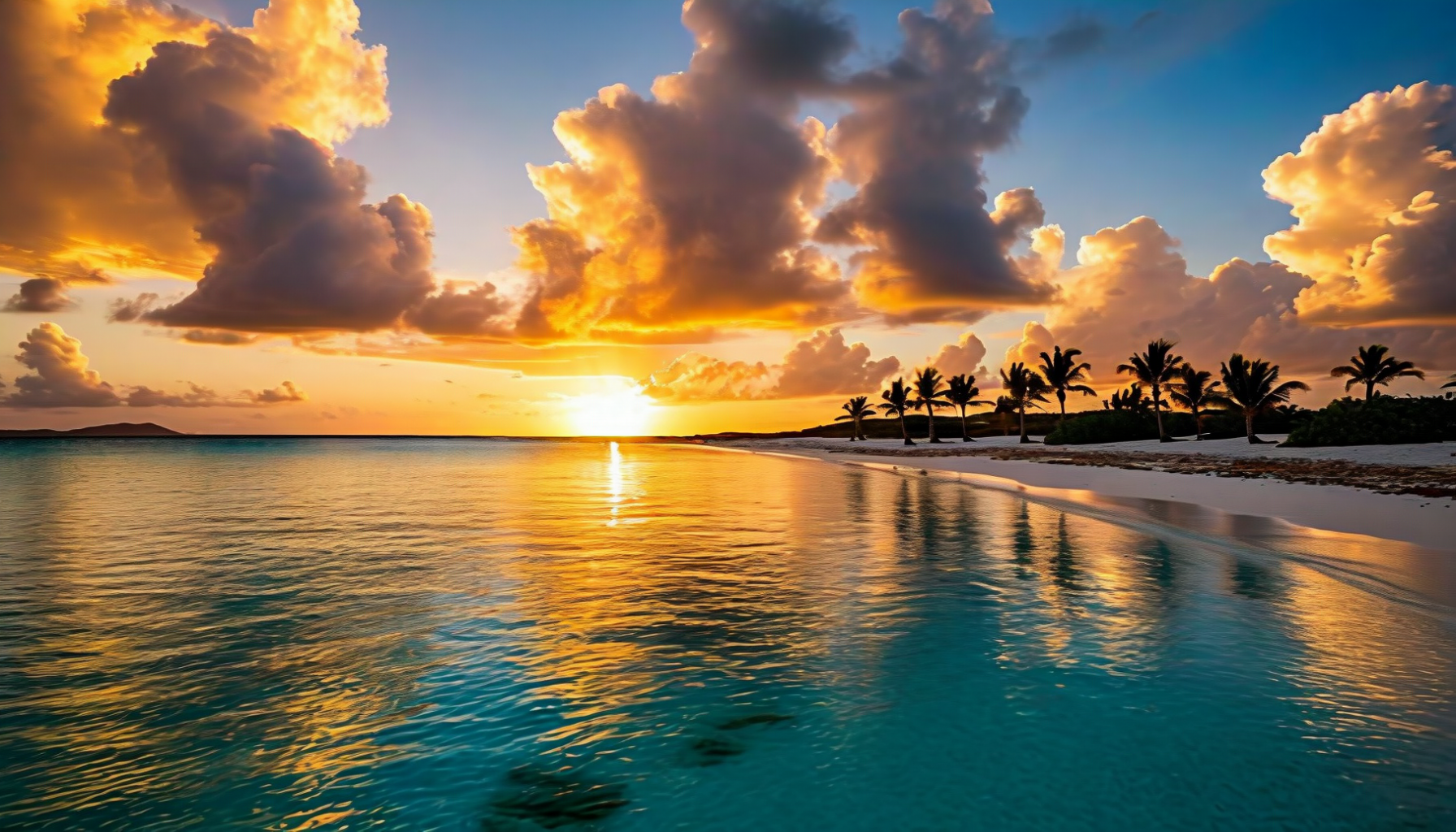 Caribbean sunset over Rendezvous Bay