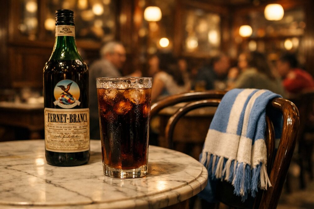 Fernet con Coca at Buenos Aires café