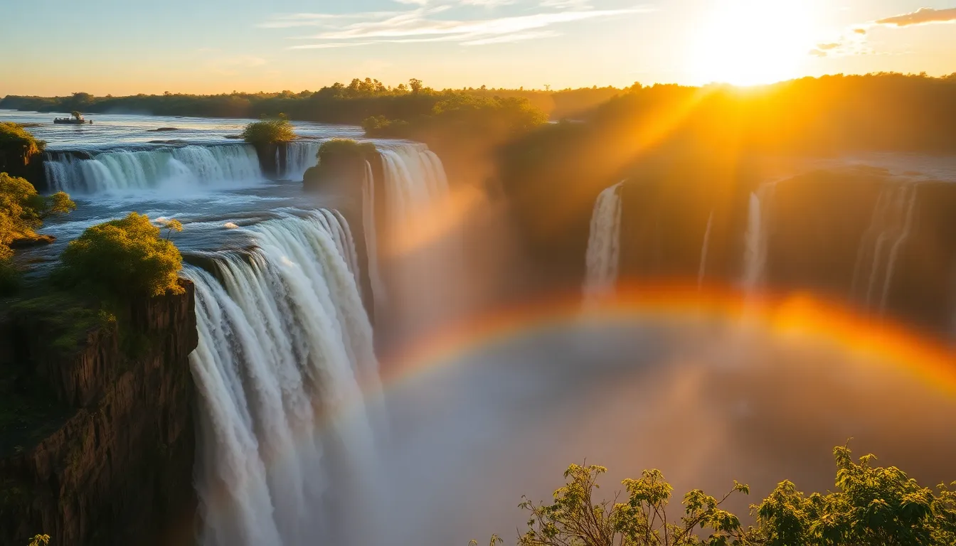 Iguazú Falls with Rainbow