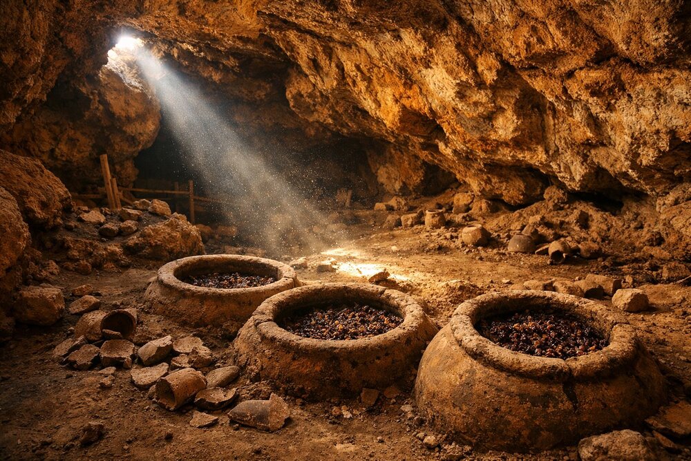 Areni-1 cave with ancient clay fermentation vats