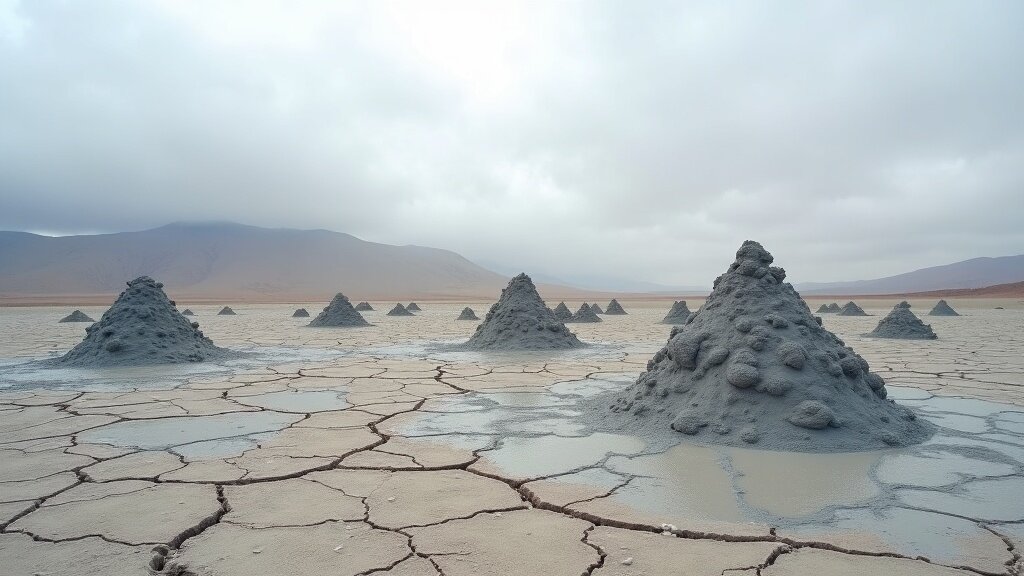 Gobustan mud volcanoes landscape
