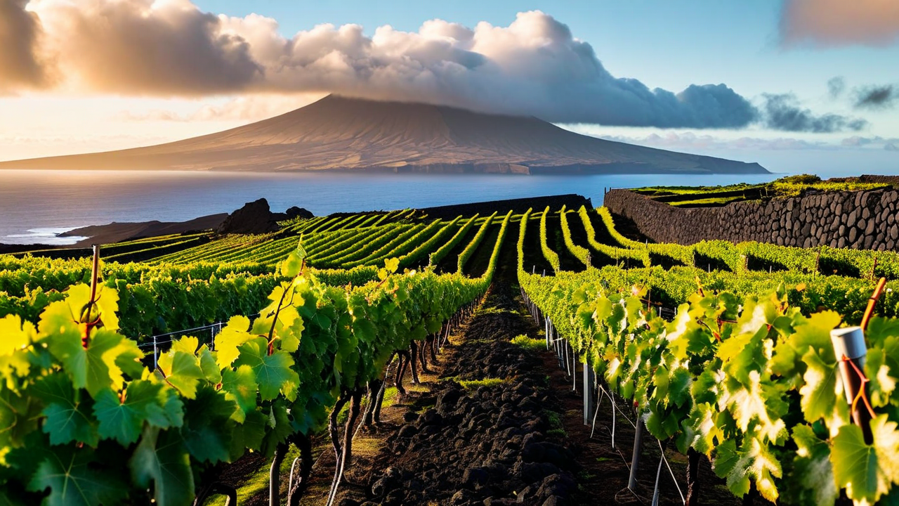 UNESCO Pico Island vineyard landscape