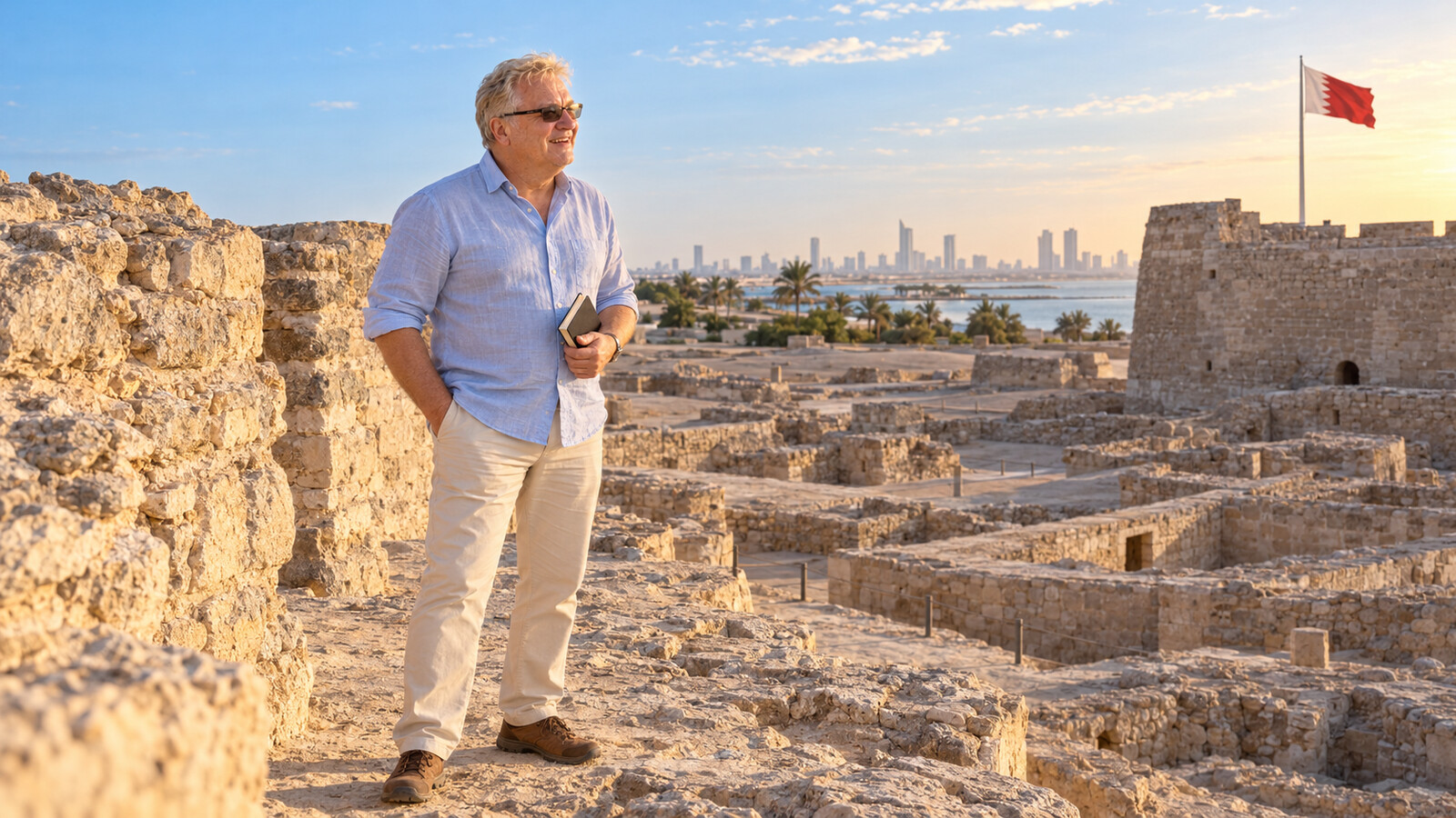 Radim Kaufmann exploring Qal'at al-Bahrain