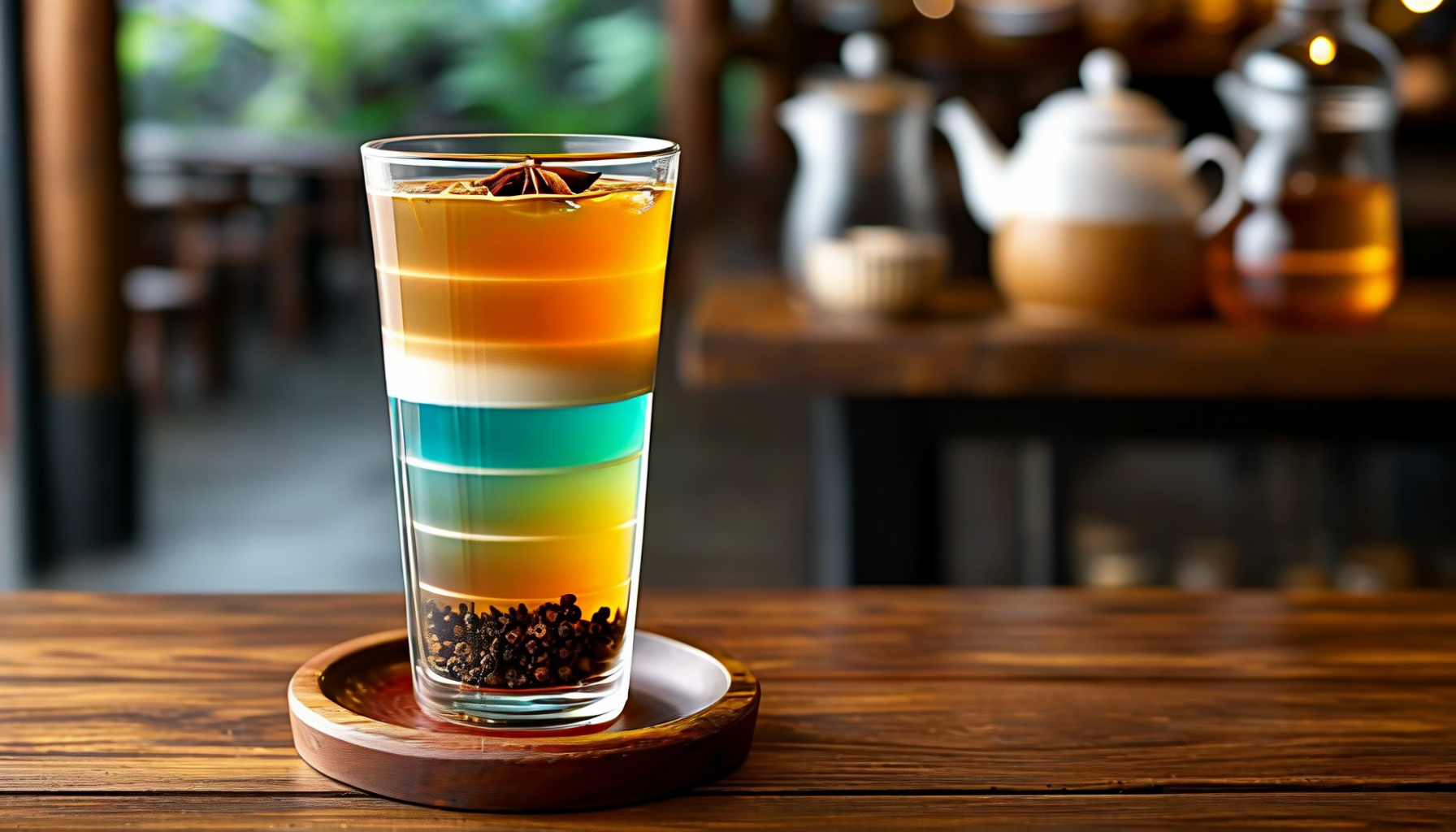 Saat Ronga Cha — sedmibarevný čaj ze Sylhetu, kde každá vrstva má jinou hustotu, barvu i chuť. Vizuální mistrovství, na které potřebujete cvik mnoha let.