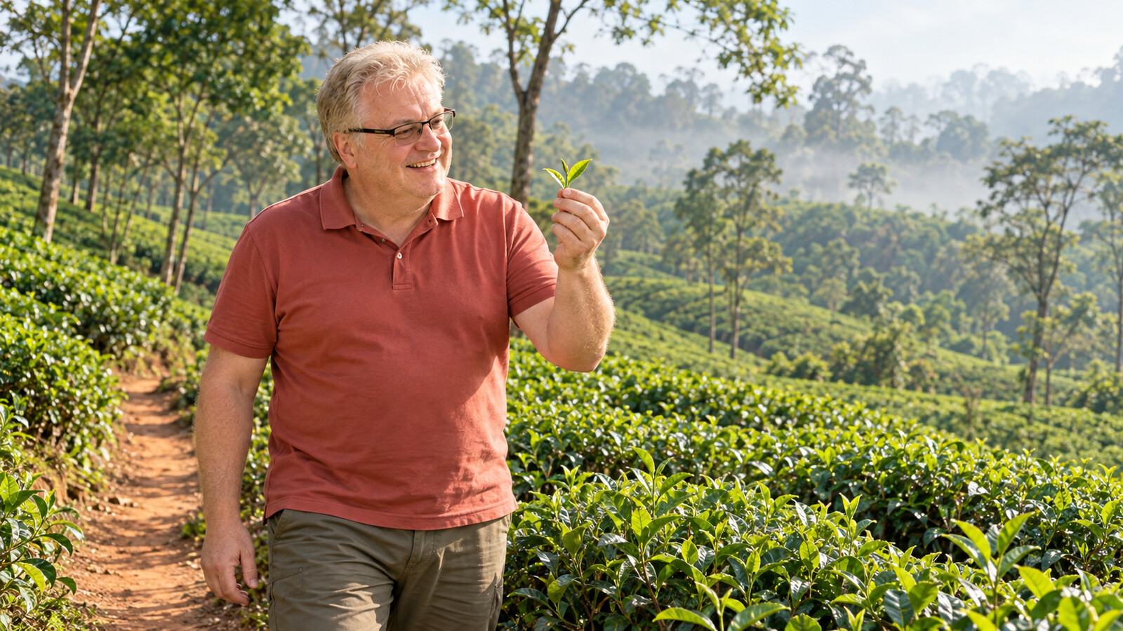 Radim Kaufmann in the tea gardens of Srimangal in Sylhet Division