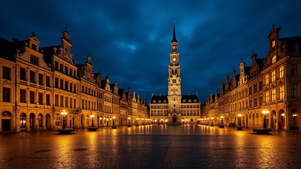 Grand Place Brussels at twilight