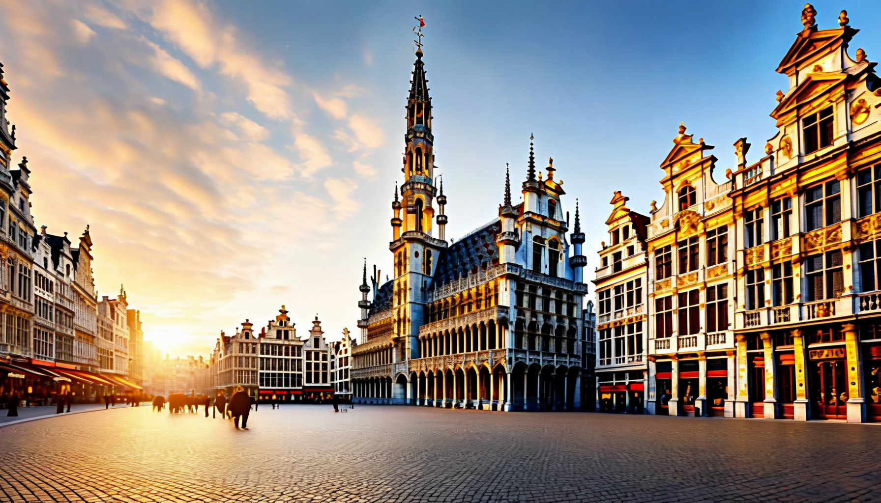Grand Place Brussels at golden hour