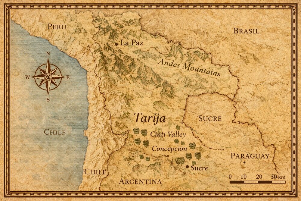 Bolivia wine regions — Tarija, Cinti Valley, Samaipata