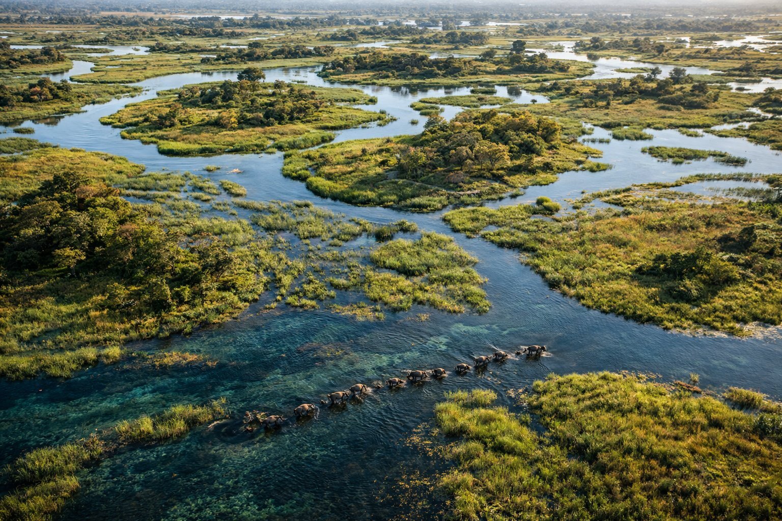 Aerial view of the Okavango Delta