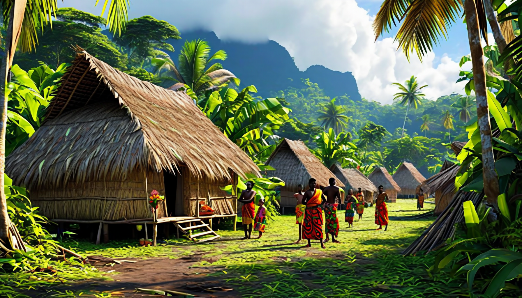 Traditional Melanesian village