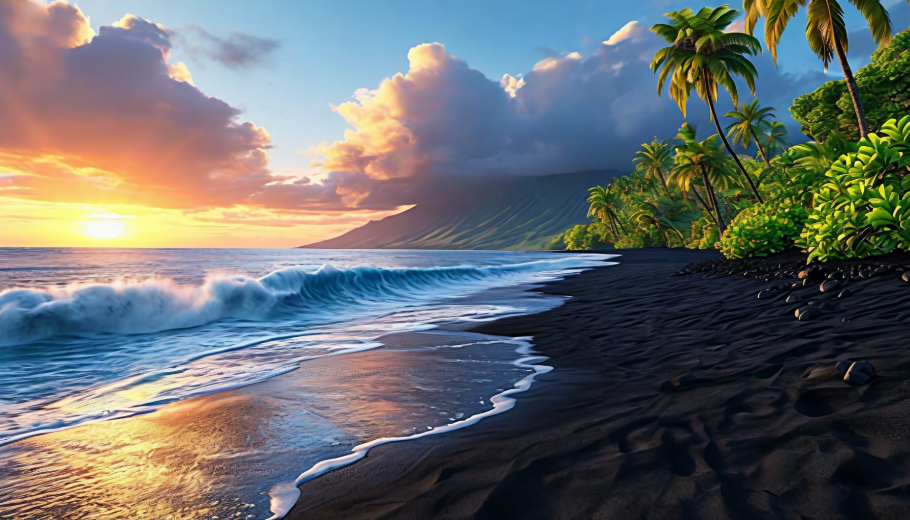 Black sand beach Bougainville