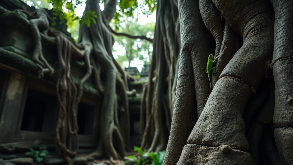 Ta Prohm, held in the roots of strangler figs