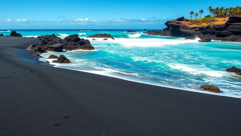 Black sand beach