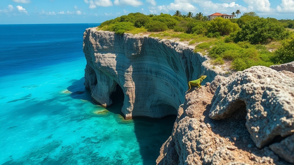 Cayman Brac limestone bluff and coastline