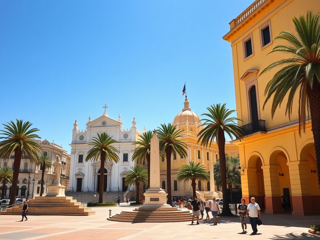 Plaza de África with Cathedral and monuments