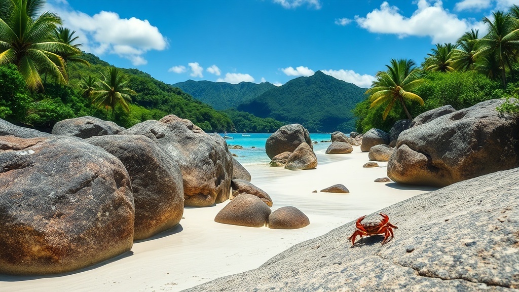 Beach and boulders at Parque Nacional Tayrona, Colombia