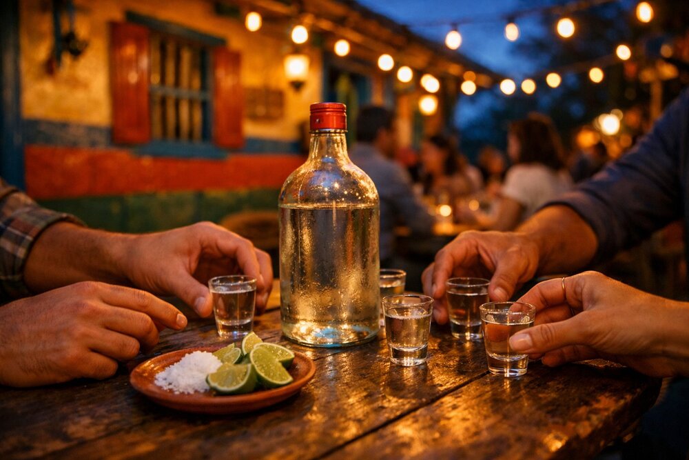 Bottles of Colombian aguardiente