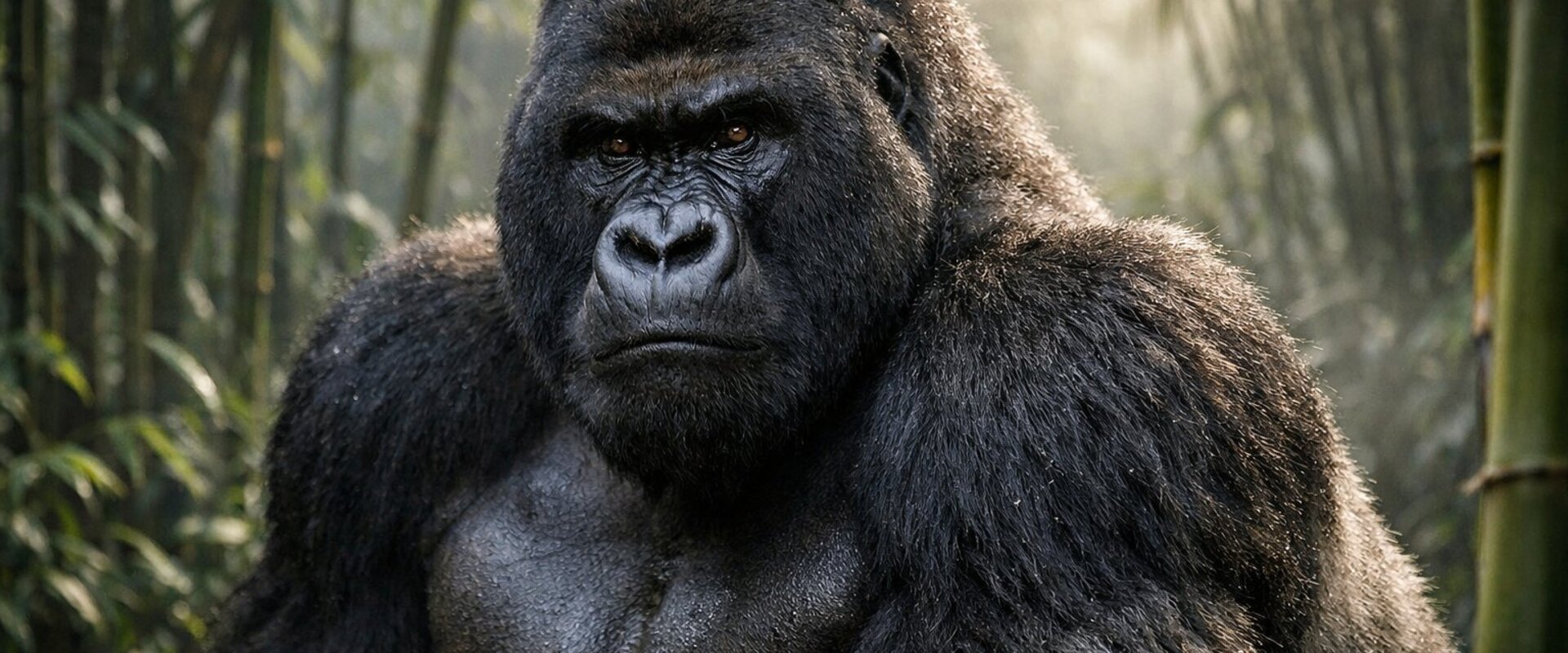 A mountain gorilla in Virunga National Park, DR Congo