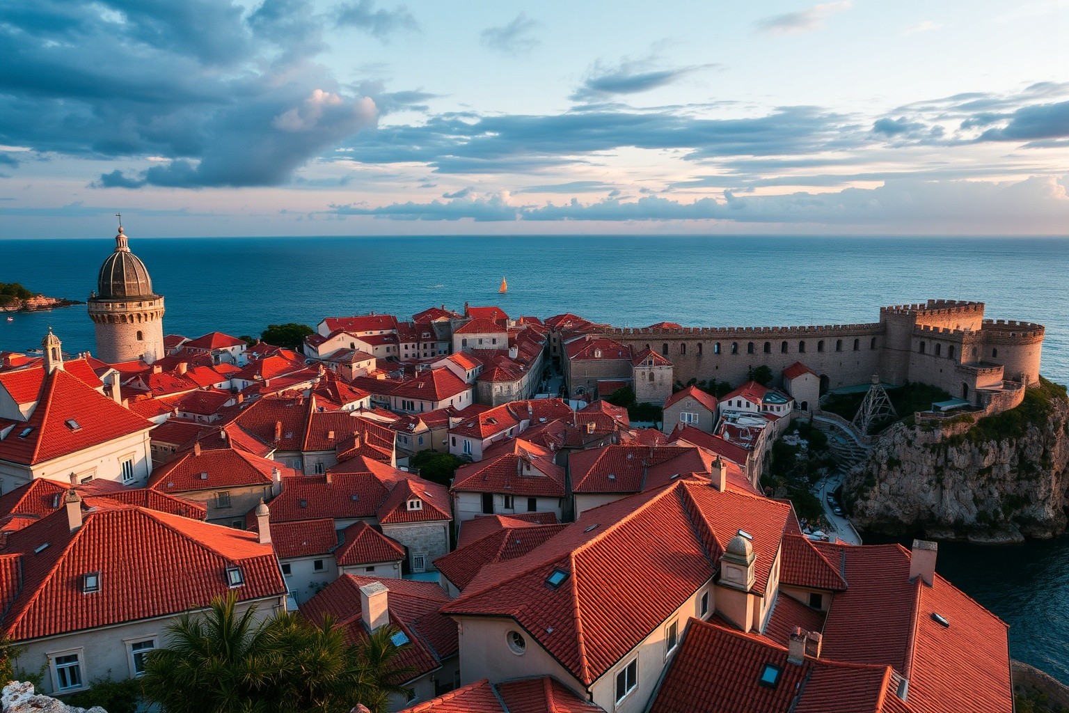 Dubrovnik Old Town and Adriatic coast