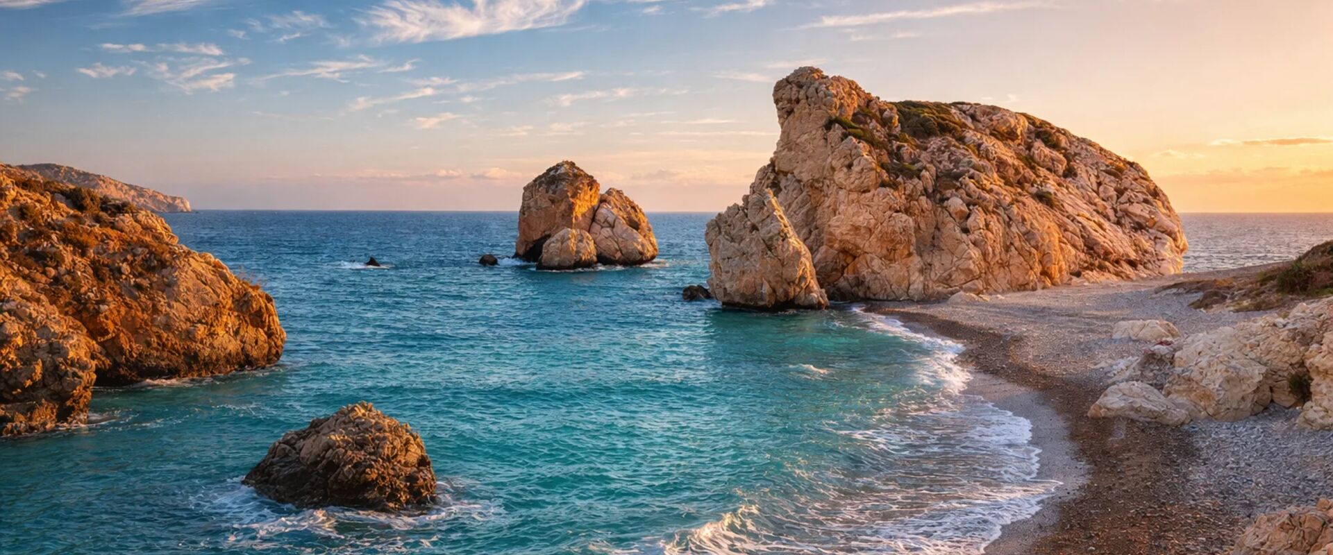 Petra tou Romiou, Aphrodite's Rock, on the south-west coast of Cyprus