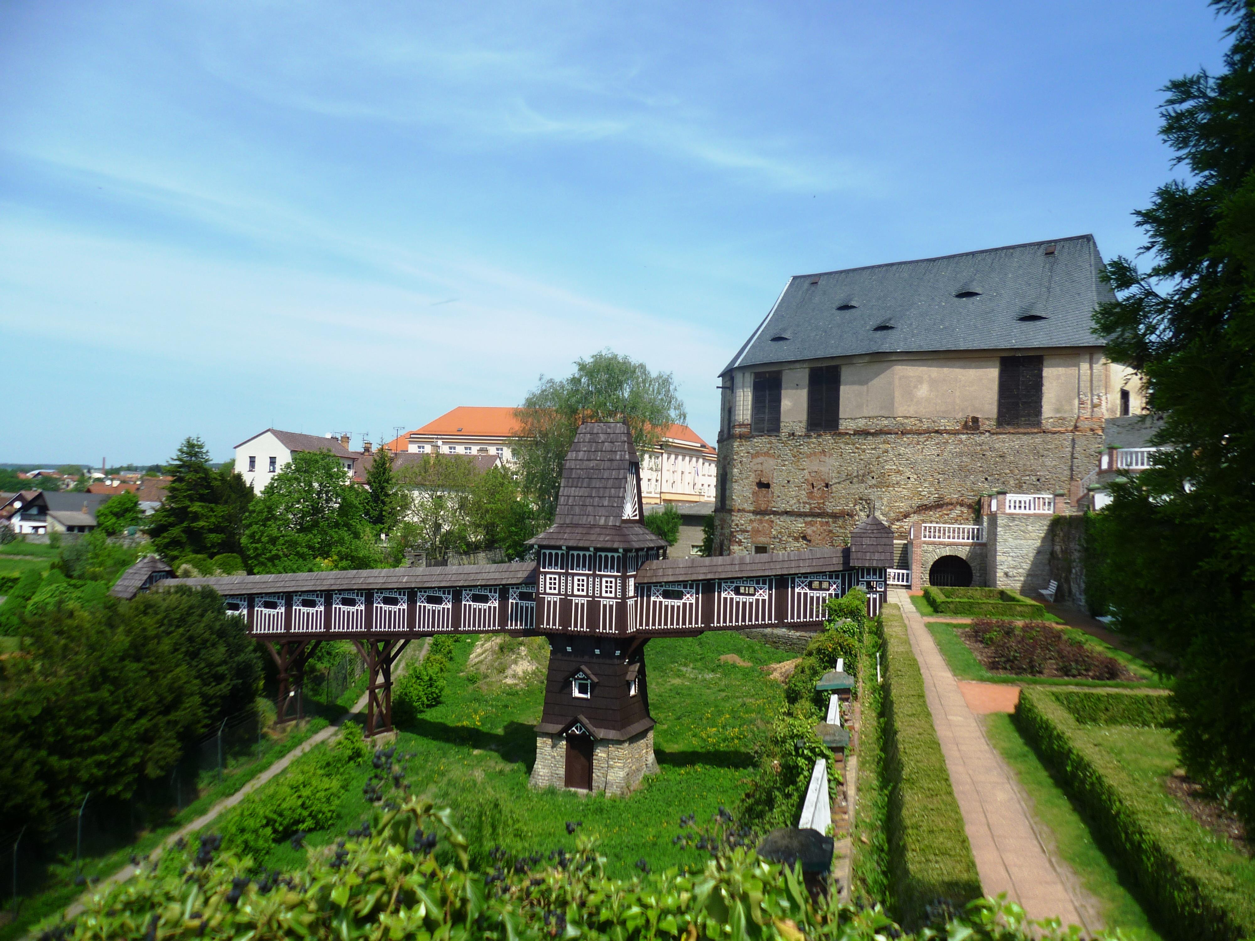 Jurkovic Bridge and castle in New Mesto nad Metuji