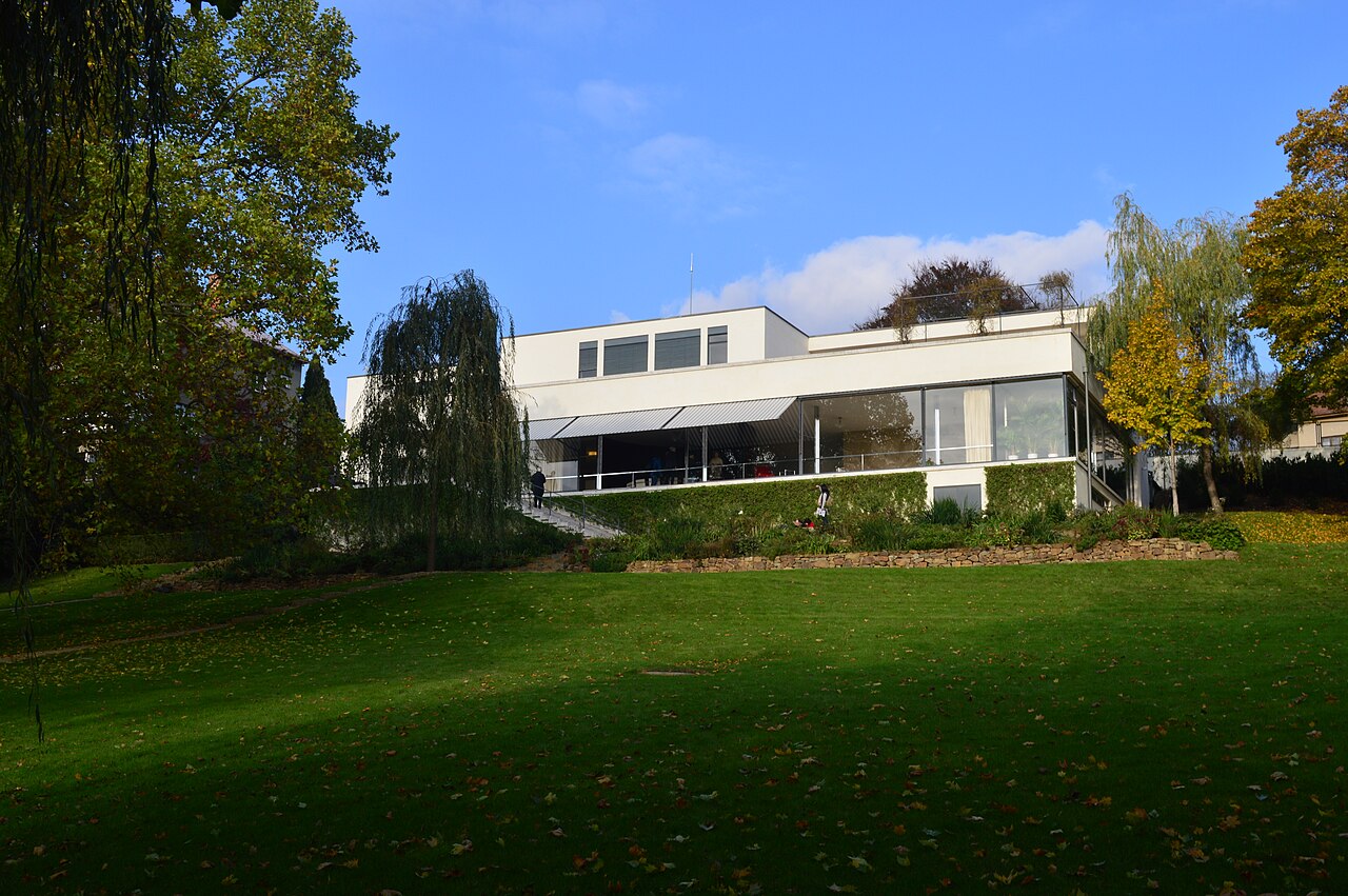 Villa Tugendhat in Brno, viewed from the garden.