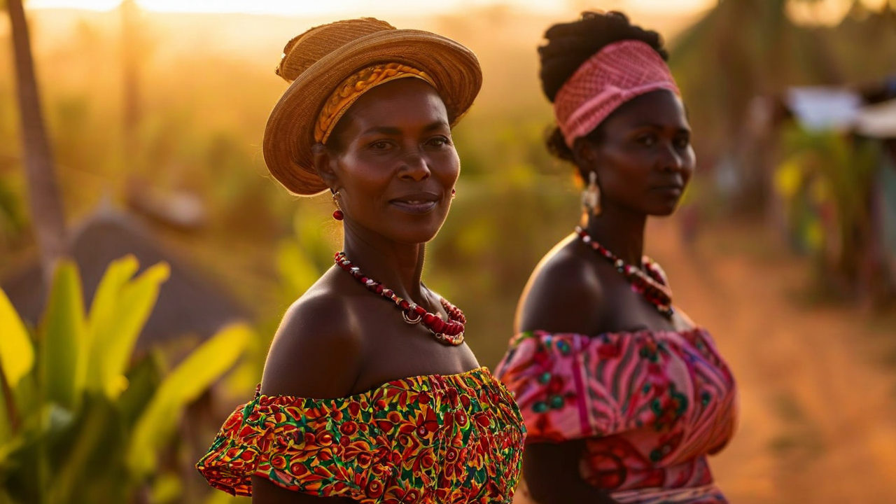 Women in traditional Creole dress