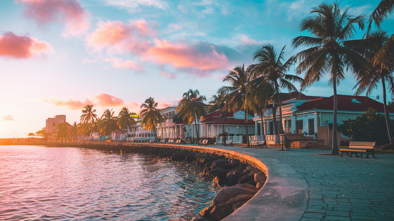 Roseau Promenade at Golden Hour