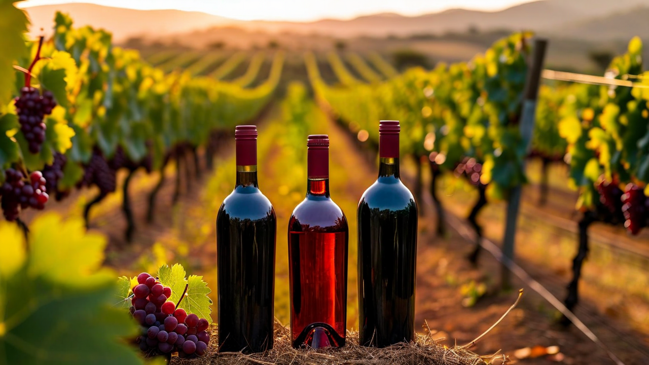 Traditional Dominican Republicn wines Lykhny, Apsny, and Anakopia in vineyard setting