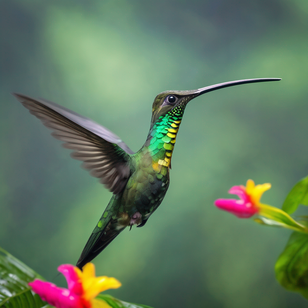 Hummingbird in Ecuador cloud forest