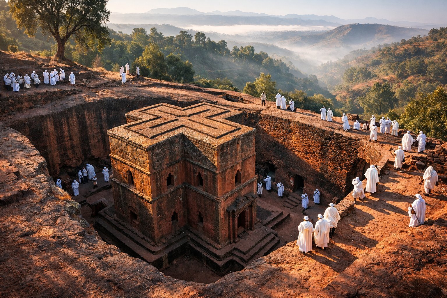 Bete Giyorgis rock-hewn church in Lalibela