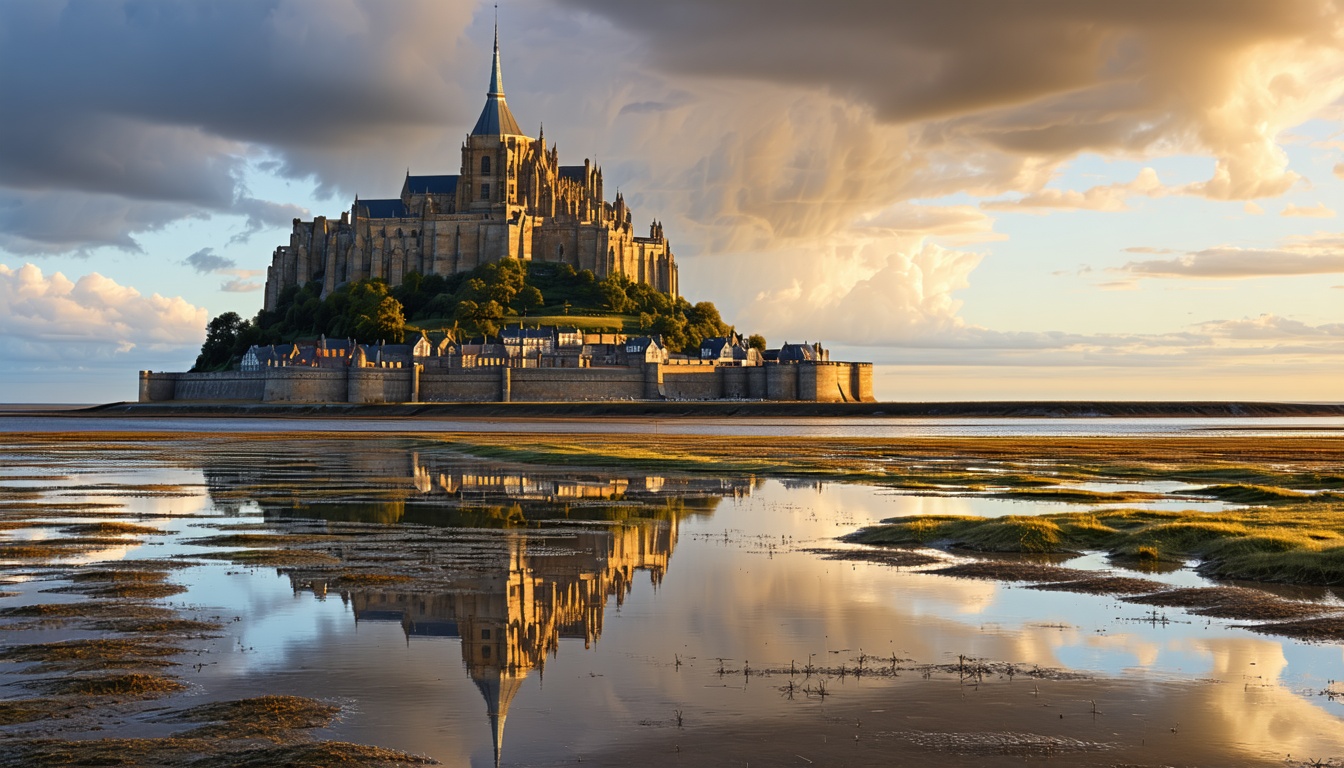 Mont Saint-Michel at sunset