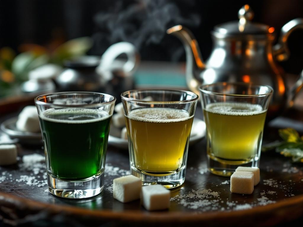 Attaya - Gambian tea ceremony with three glasses